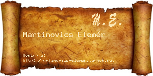 Martinovics Elemér névjegykártya