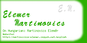 elemer martinovics business card
