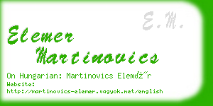 elemer martinovics business card